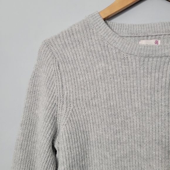 SO Light Gray Balloon Sleeve Knit Sweater - Picture 6 of 10